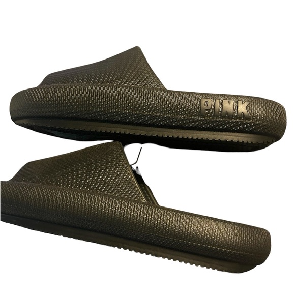 NWT Victoria’s Secret PINK slides black sz LG - Picture 4 of 5